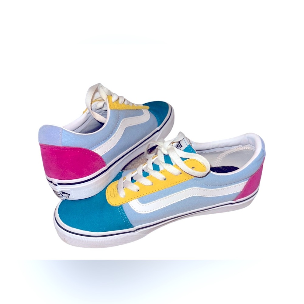 Multi-color block, old school style vans